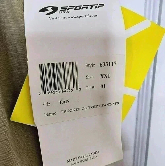 Vintage SPORTIF Truckee Pants Convertible Khaki Zip Leg Pants-Shorts Mens XXL - Picture 4 of 7